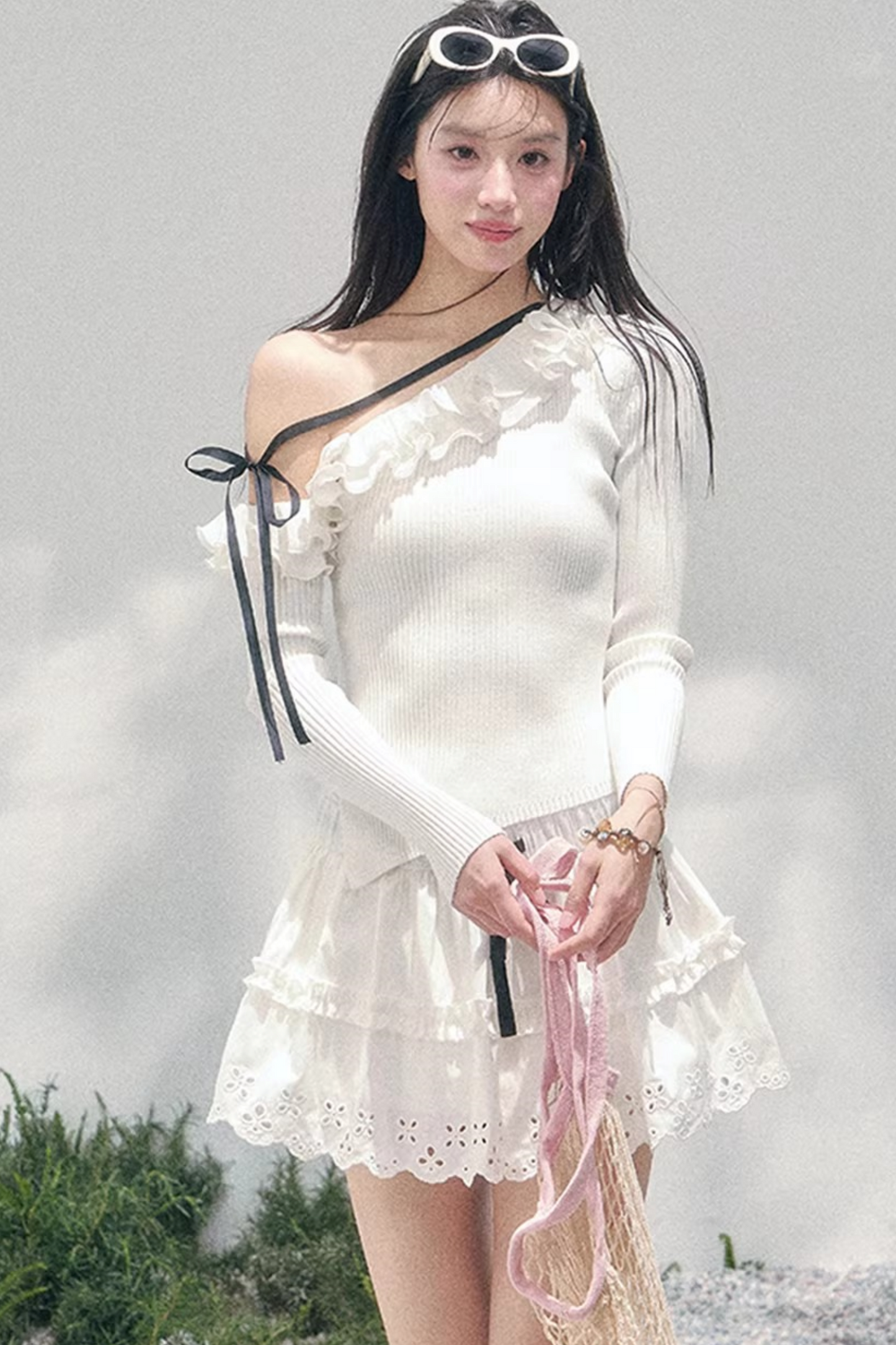 Spring White Half-Skirt