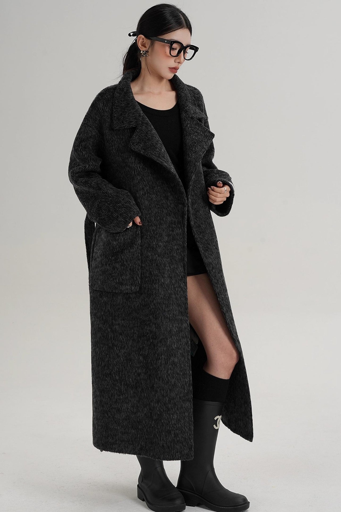 Elegant High-Neck Wool Coat