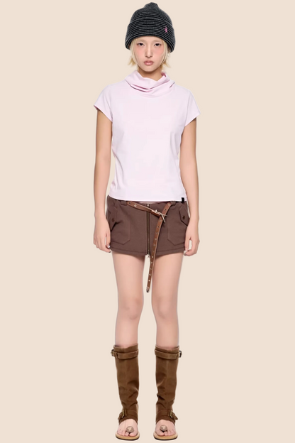 Retro High-Neck Summer Top