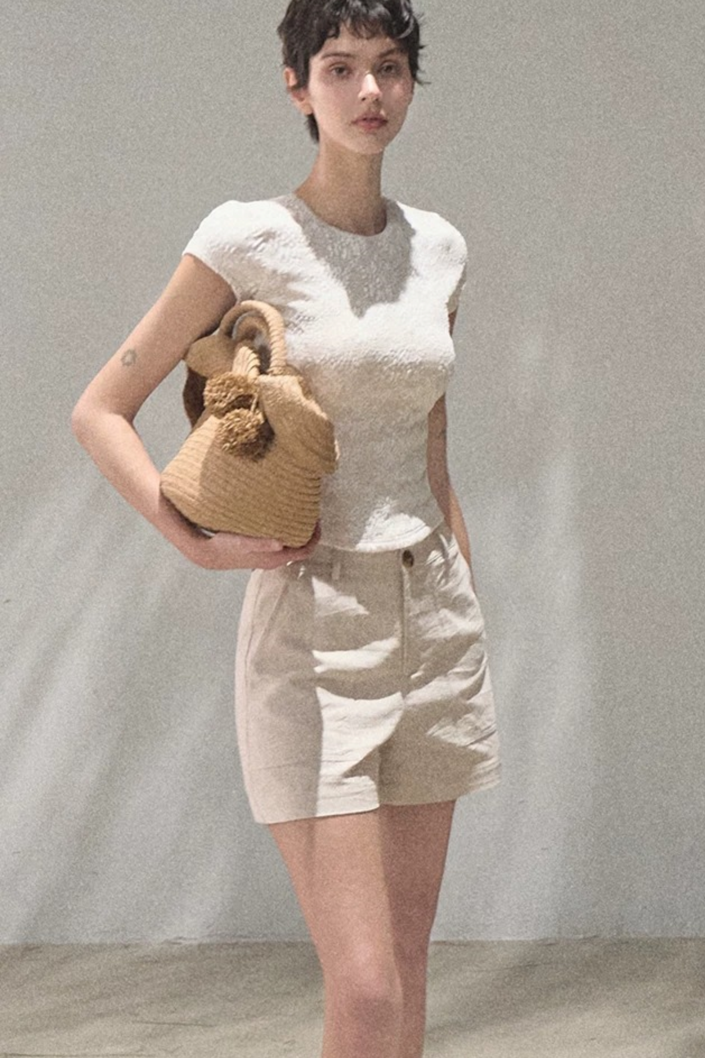 Lace Splice Short Sleeve Top