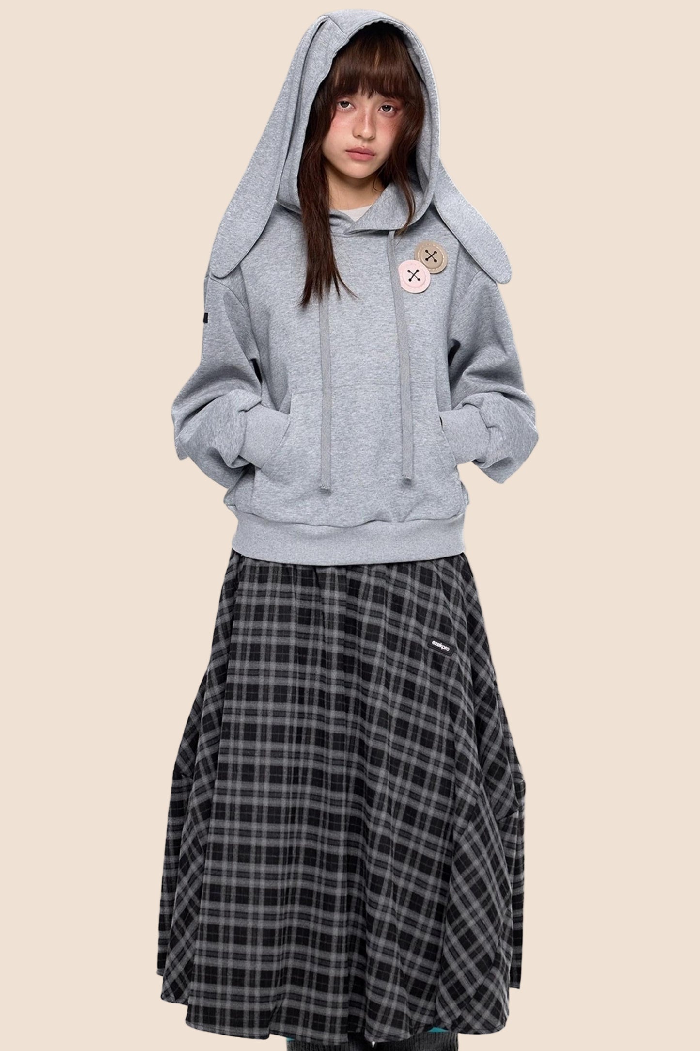 Retro Rabbit Drawstring Hoodie