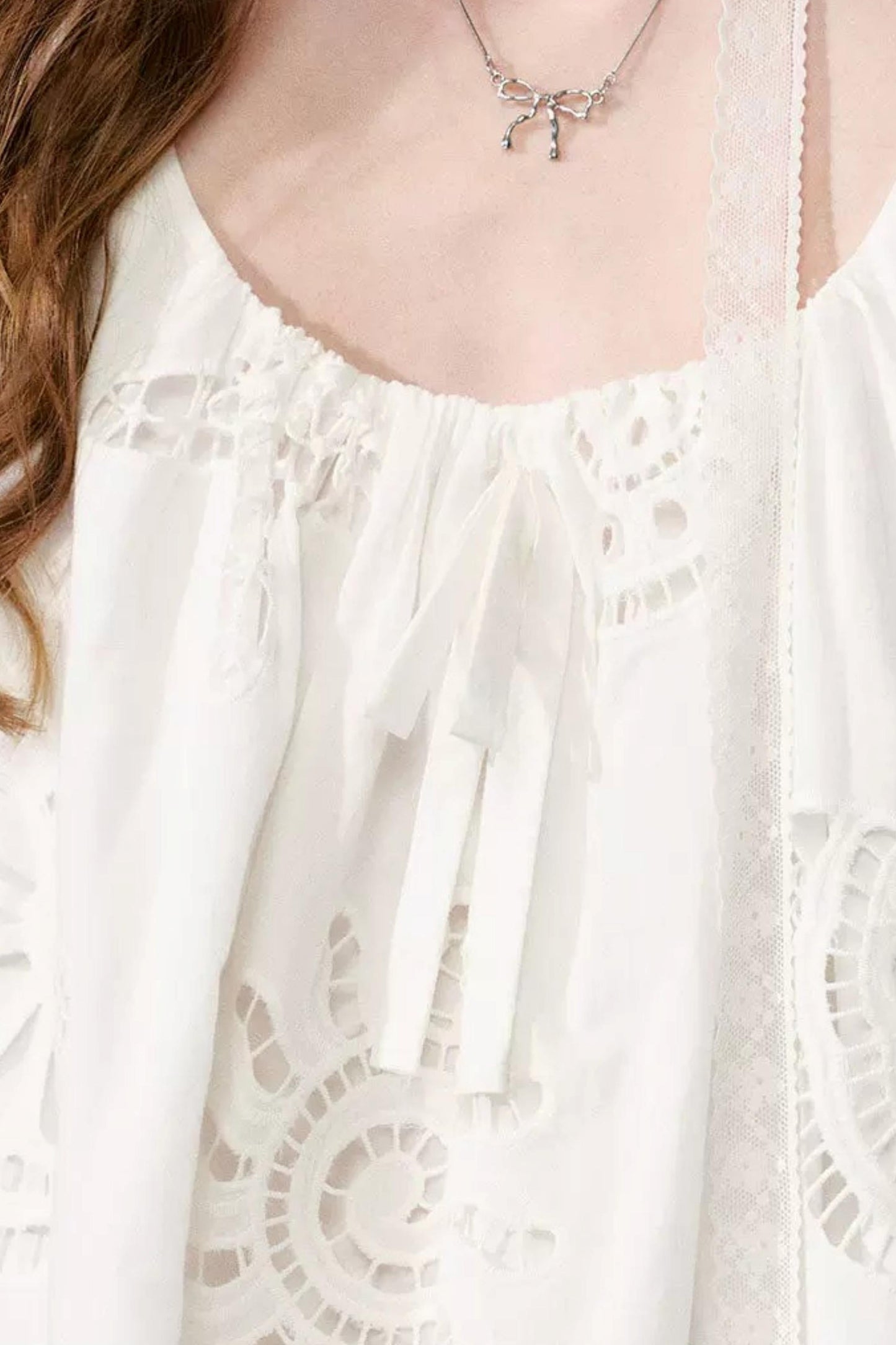 White Hollow A-Line Dress
