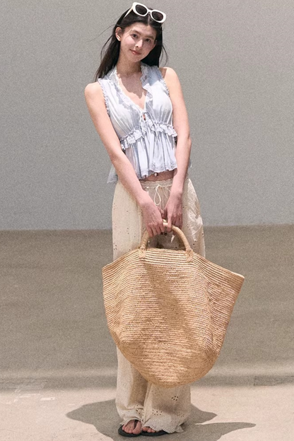 Embroidered Pure Cotton Pants