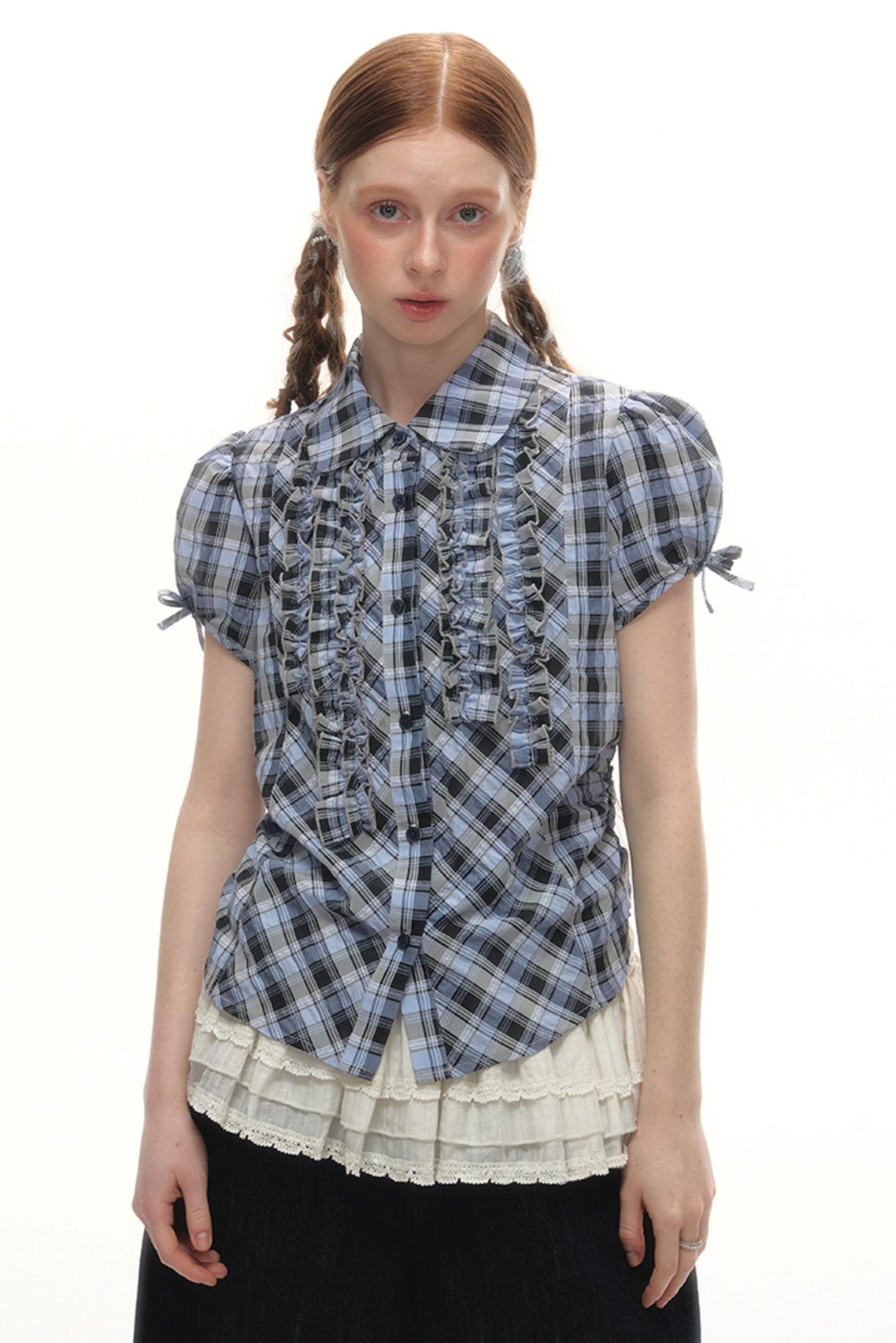 Plaid Lace Summer Shirt