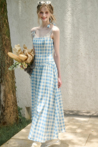 Galaxy Blue Pleated Sundress