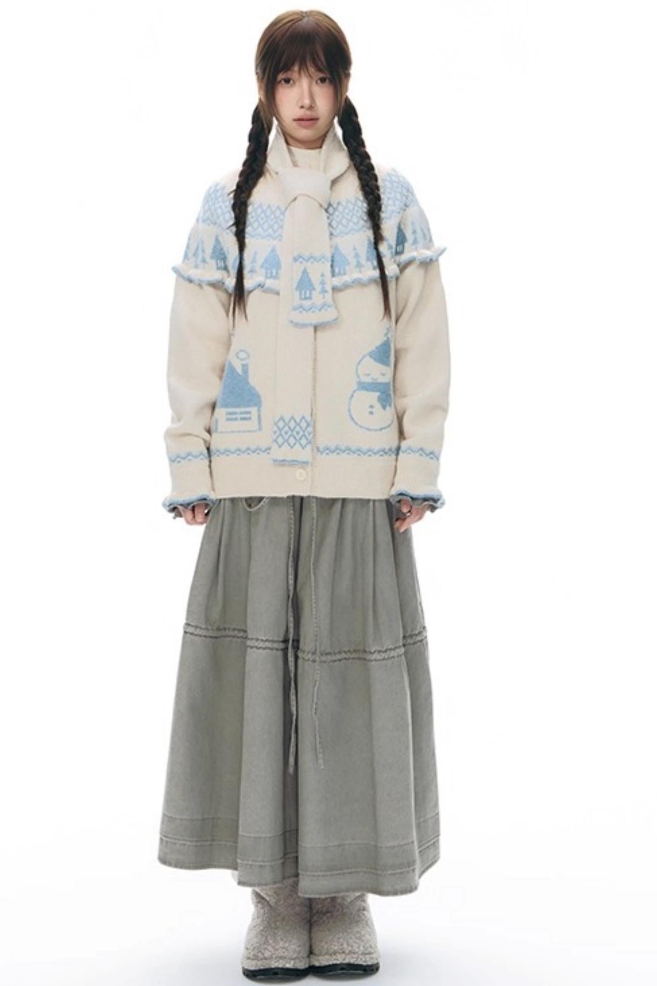 Elastic Cotton Dimensional Skirt