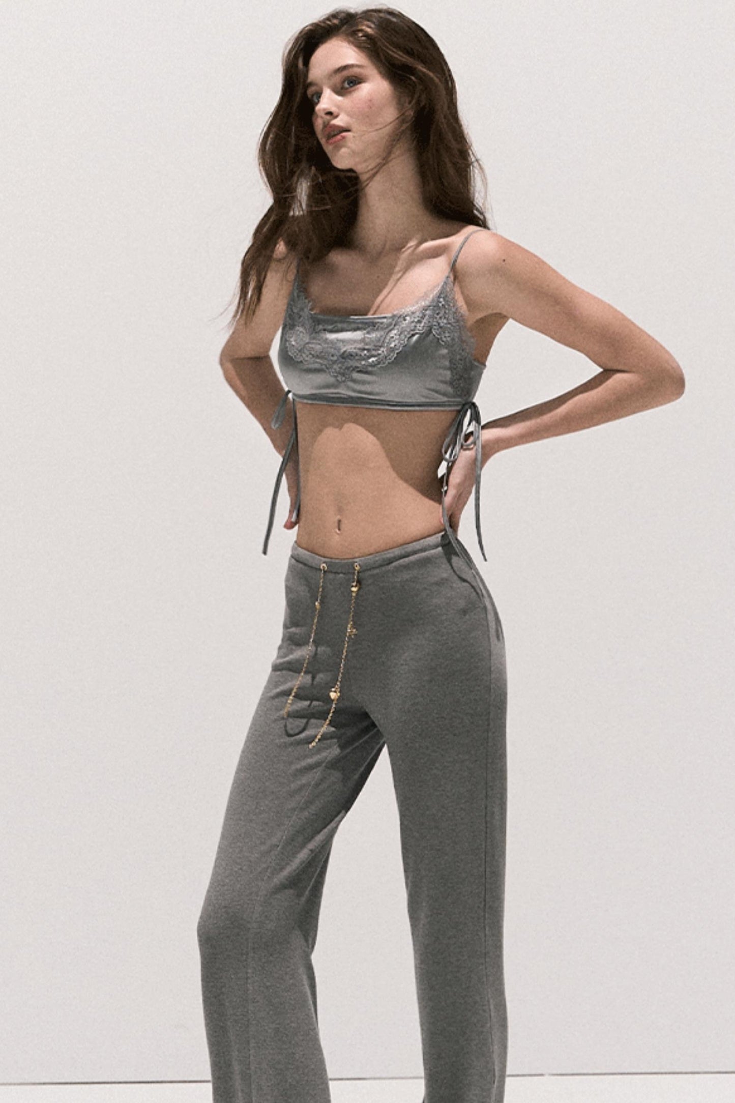 Lace Paneled Satin Inner Top