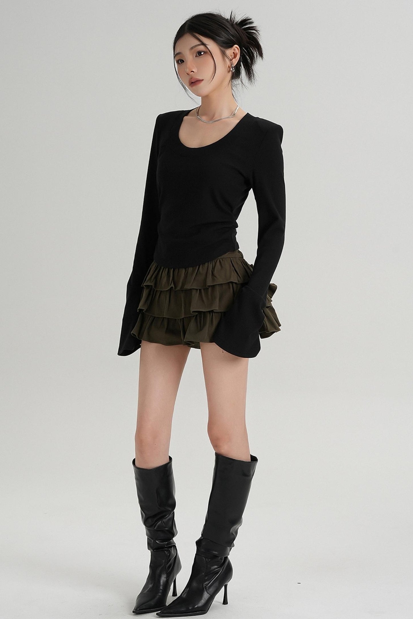 Classic High Waisted Pleated Skirt