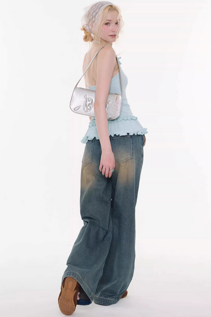 Mint Candy Lace Polka Dot Top