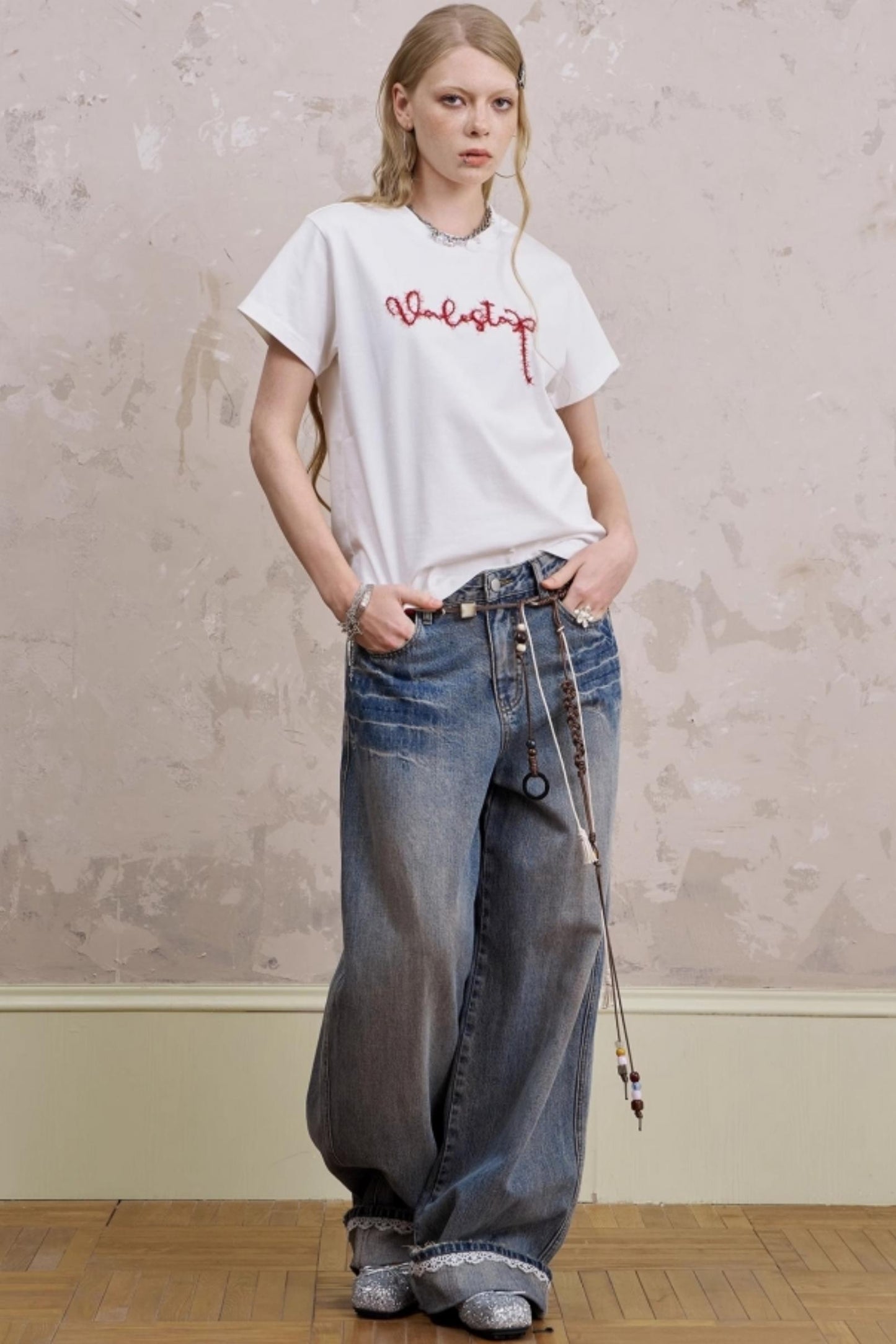 Embroidered Silk Tee