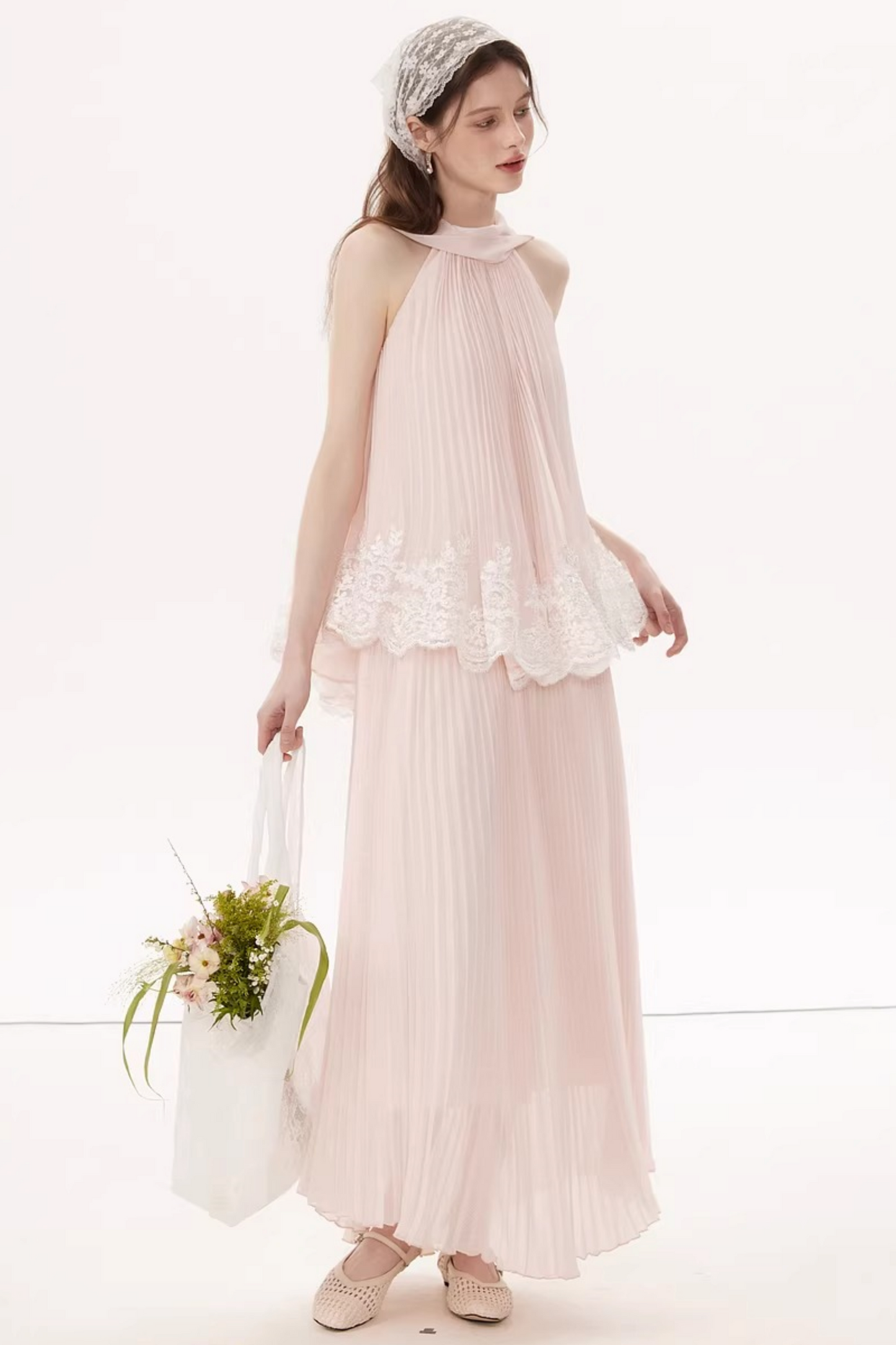 Embroidered Lace A-Line Dress