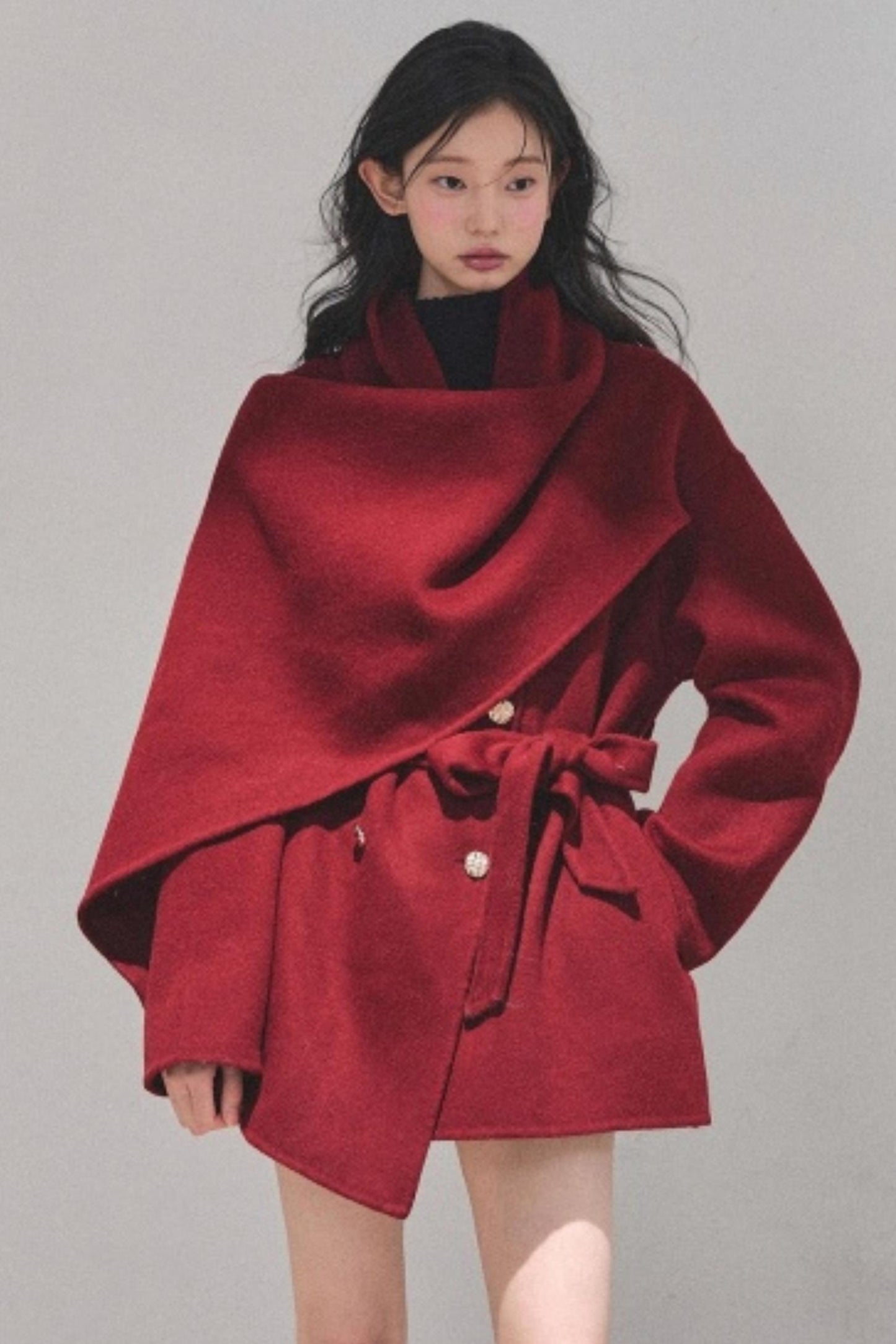 Winter Plaid Wool Coat