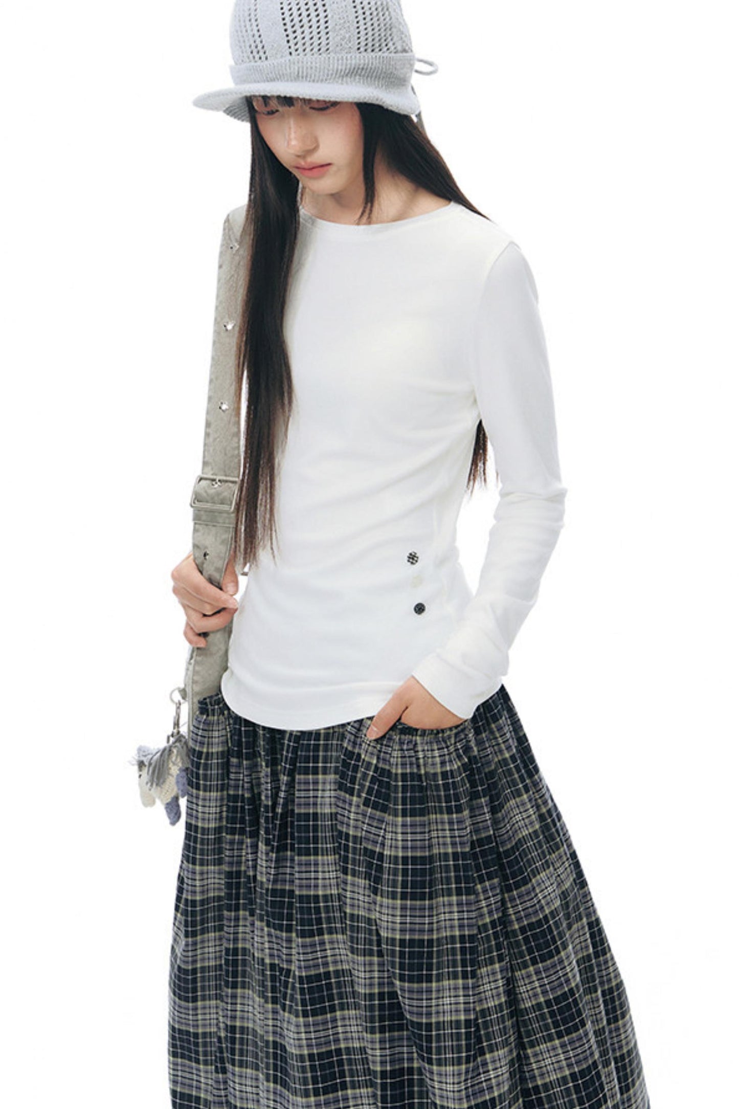 Retro Plaid Umbrella Skirt