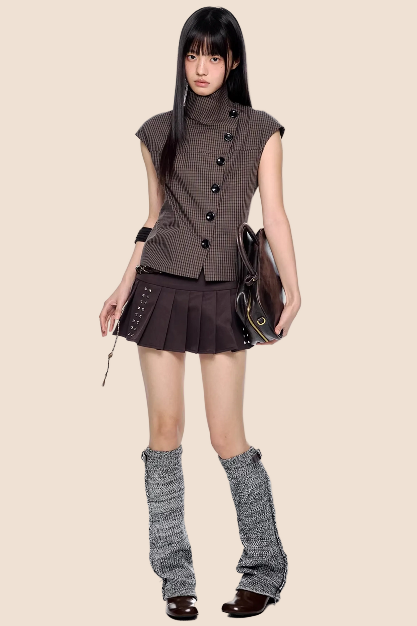 Retro kariertes Sommerbluse