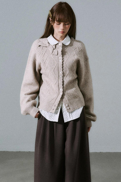 Moonlight Silhouette Sweet Wool Cardigan