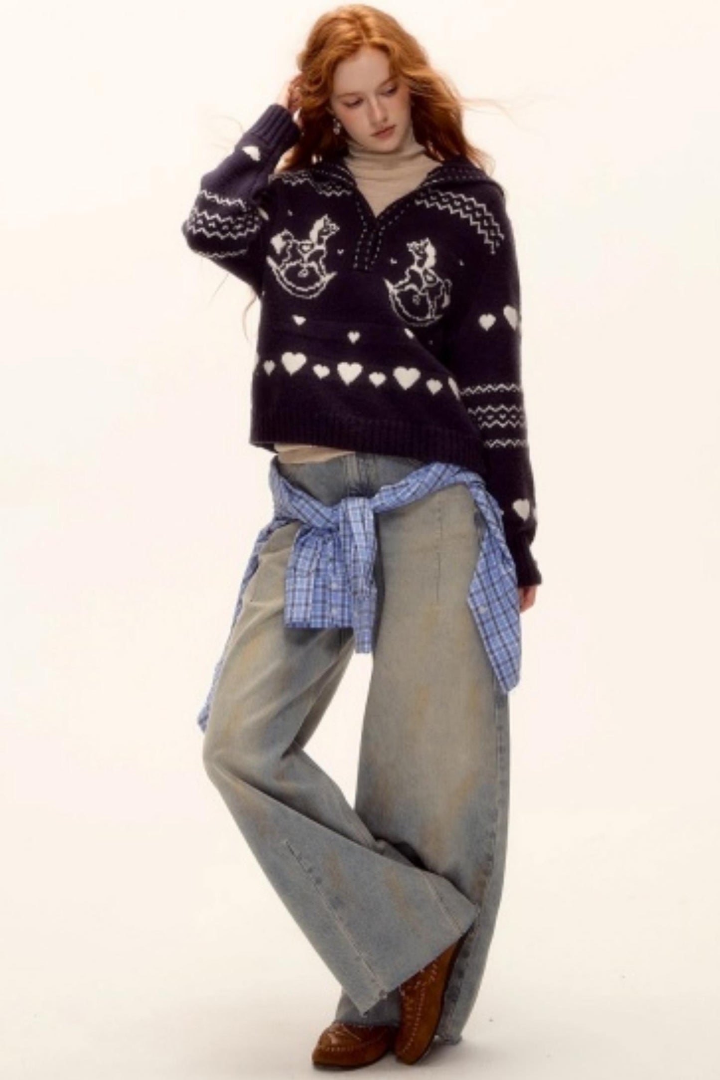 Retro Jacquard Knit Sweater