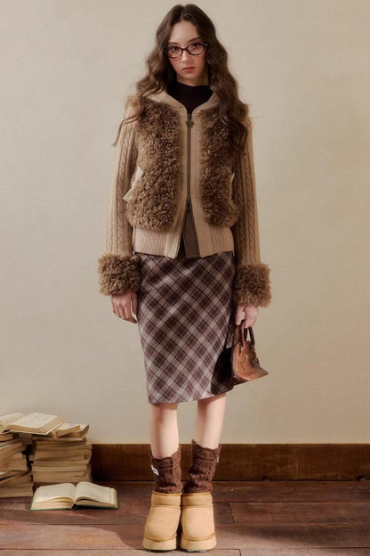 Eco-Friendly Fur Patchwork Jacket