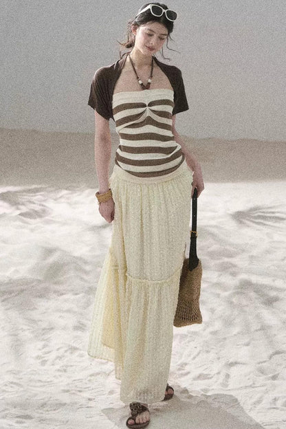 Flowing Twilight Striped Top Set