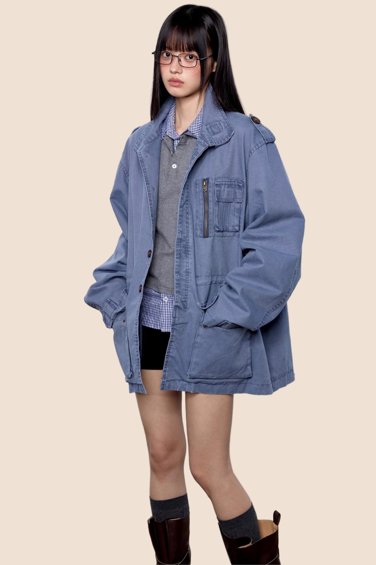 Vintage Cargo Zip Jacket