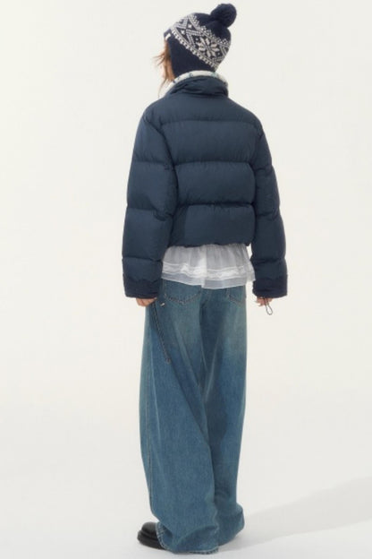 Fur Collar Patchwork Short down Jacket