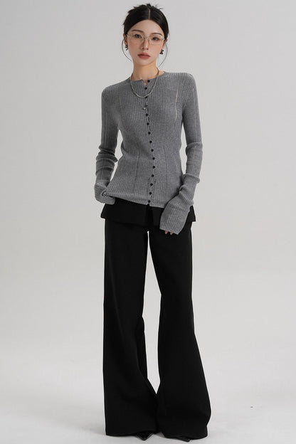 Slimming Long Sleeve Knit Top