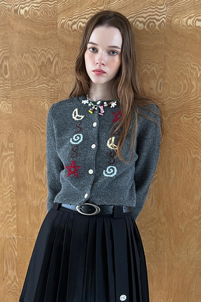 Star and Moon Knitted Cardigan