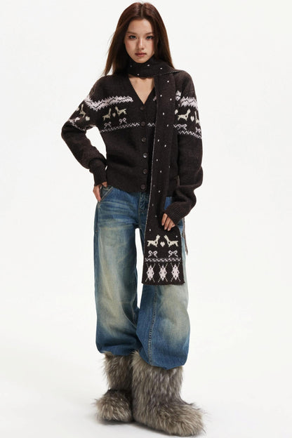 Fair Isle Knitted Cardigan