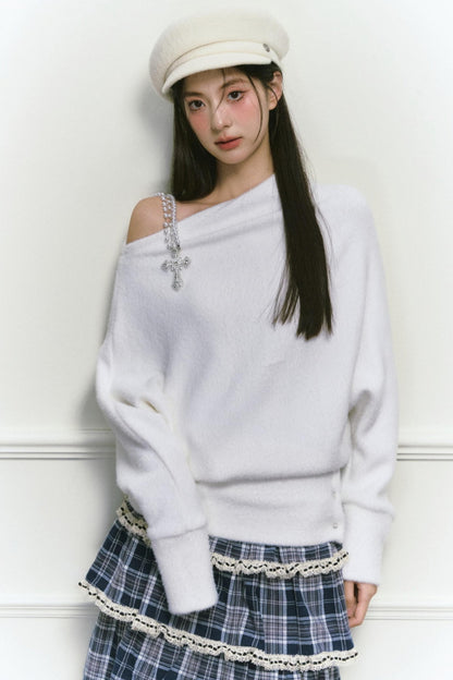 White Foaminck Slouch Sweater