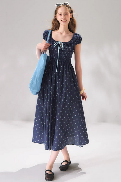 Floral Bow Long Dress