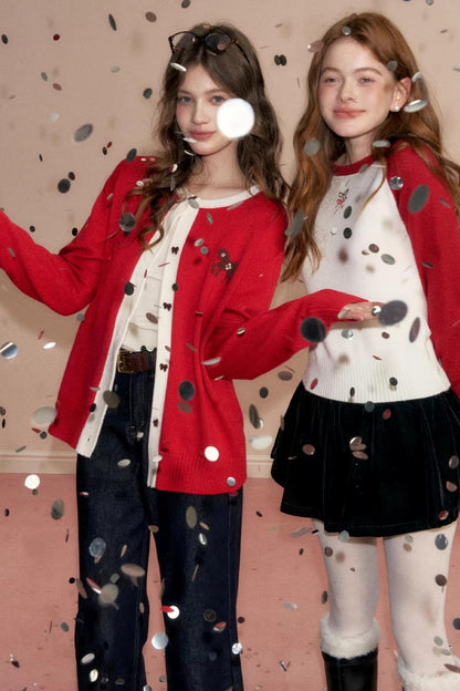 Color-Block Wool Blend Knit Sweater