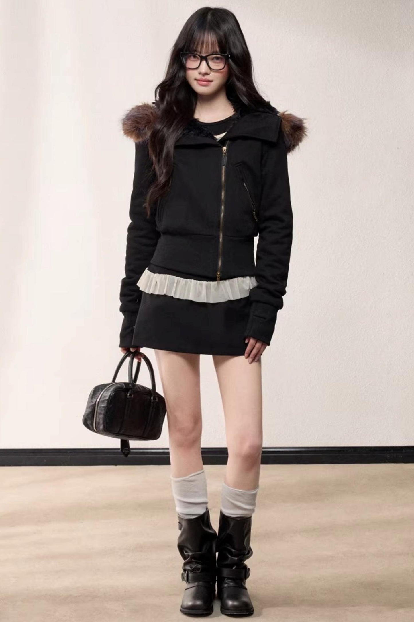 Hooded Fleece Slim Jacket