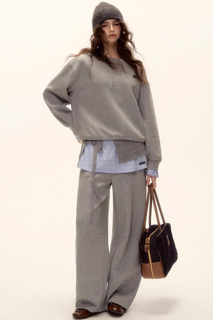 Plaid Patchwork Sweater Set-Up