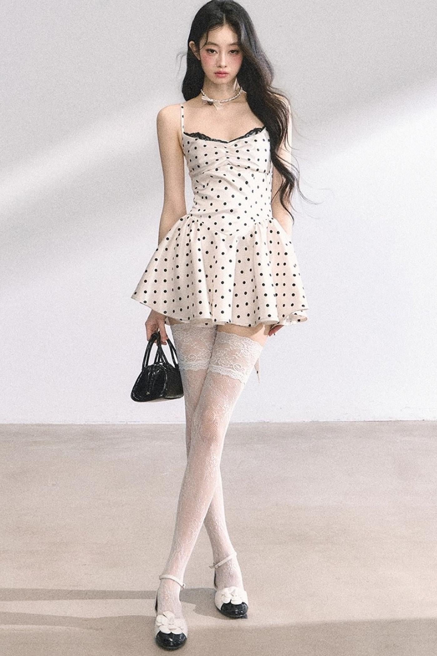 Ruffled Polka Dot Mini Dress