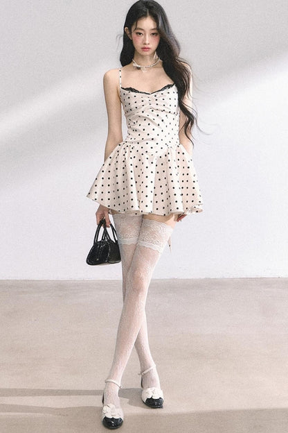 Ruffled Polka Dot Mini Dress
