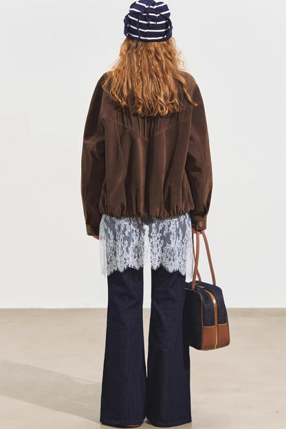 Plaid Collar Sweater Set-Up