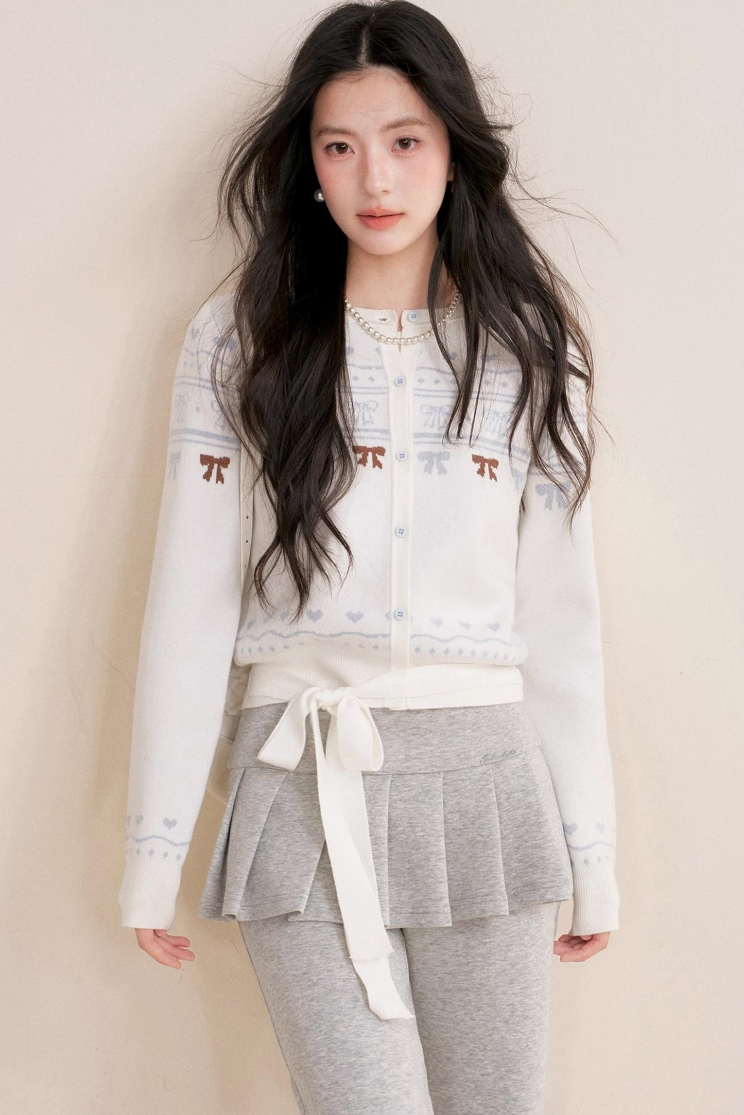 Pure Hand-Painted Jacquard Crew Neck Sweater