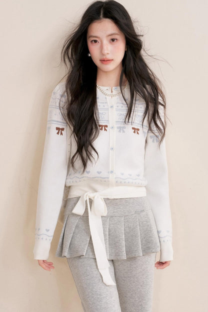 Pure Hand-Painted Jacquard Crew Neck Sweater