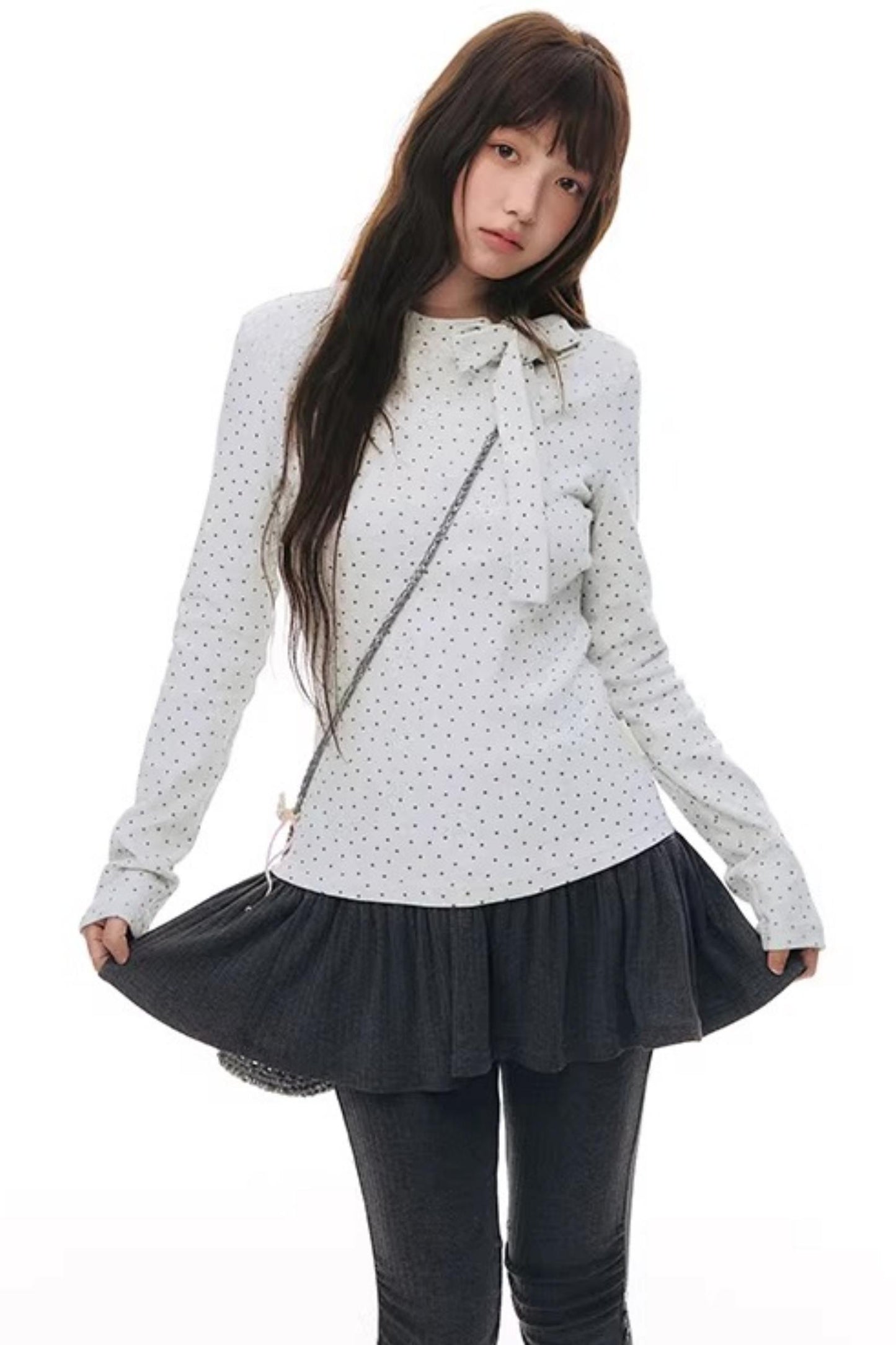 Tie-Neck Slim-Fit Blouse