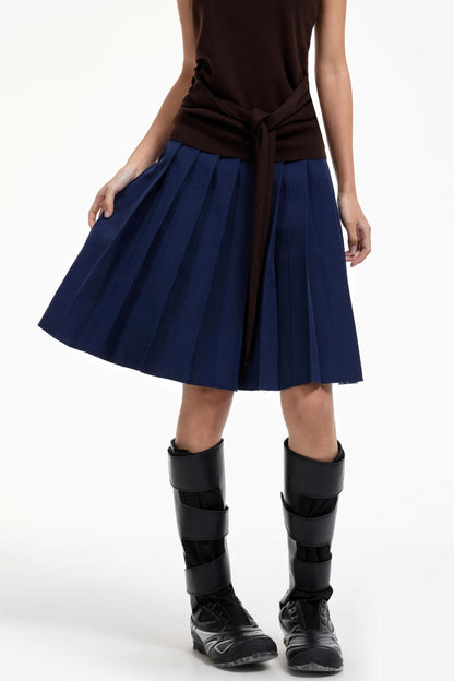 Pleated Mid-Length Skirt