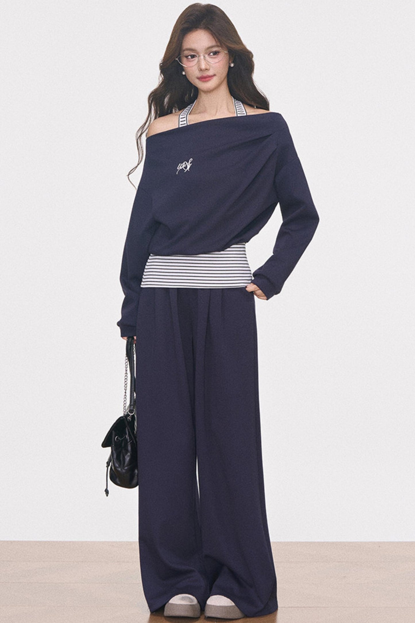 Gray Knitted Sporty Suit Set-Up