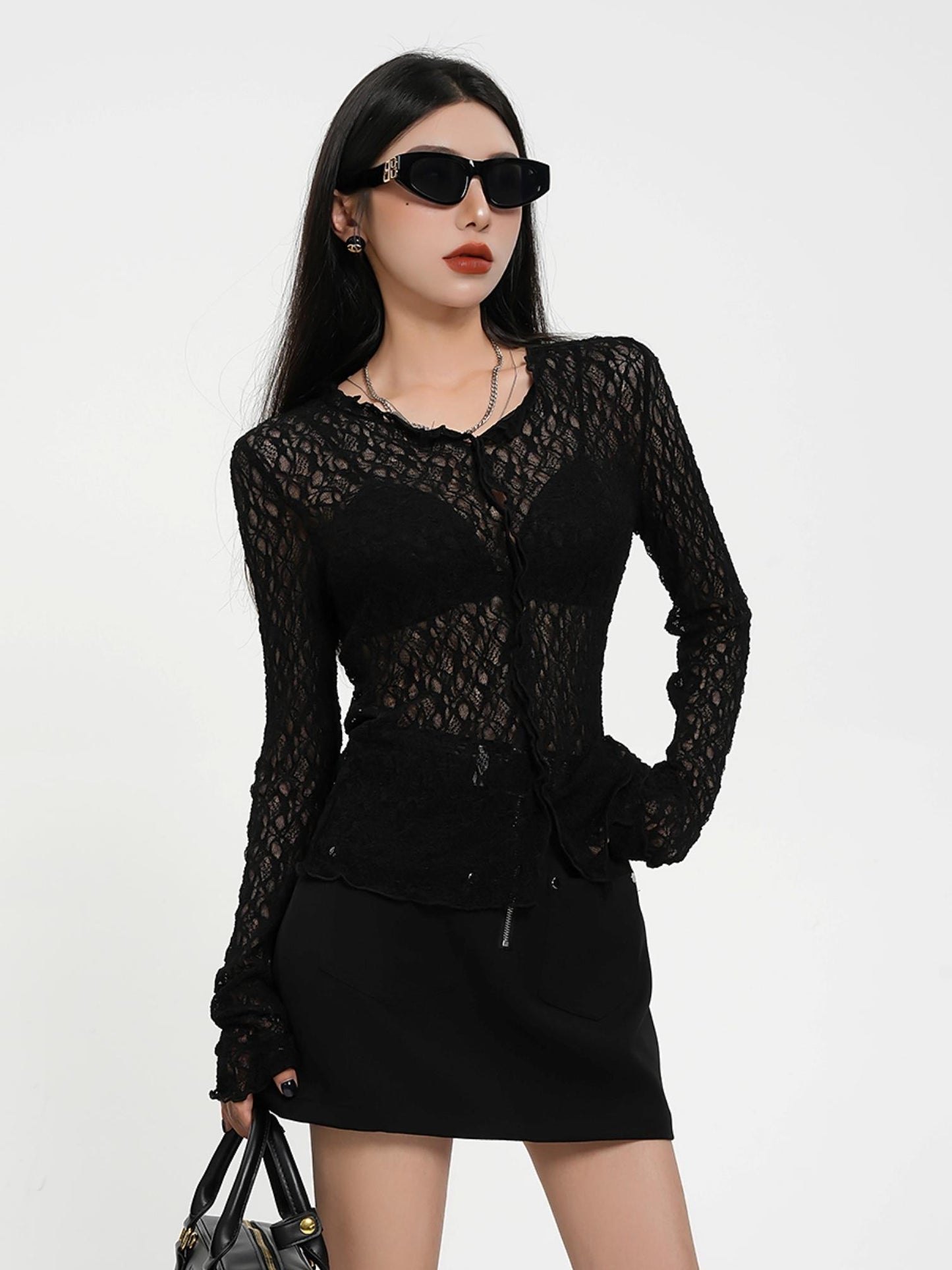 European American Style Cutout Top