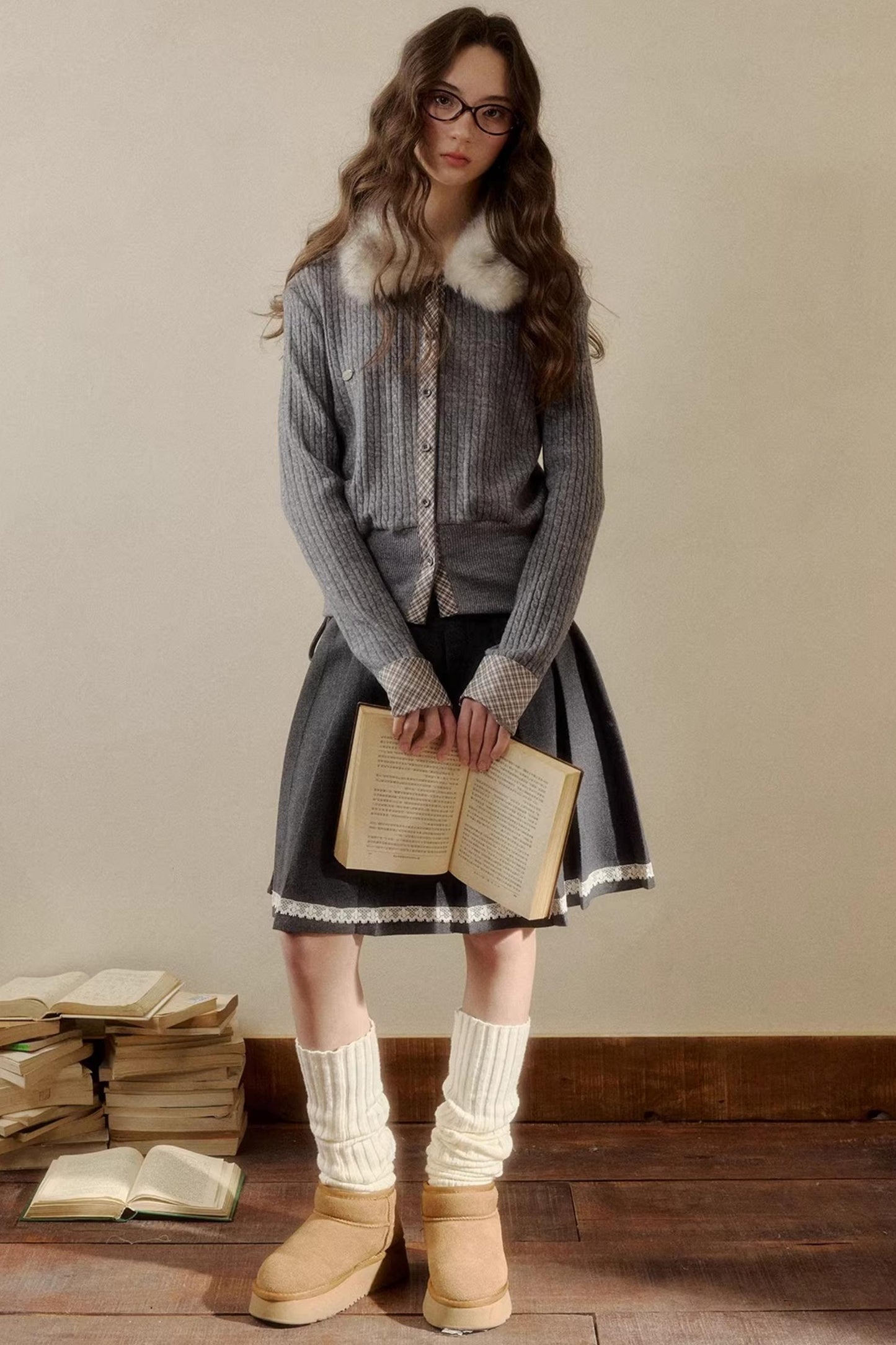 Rétro Reindeer À carreaux Pull