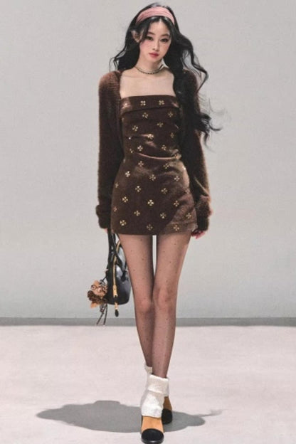 Hibiscus Knit Sweater Coat