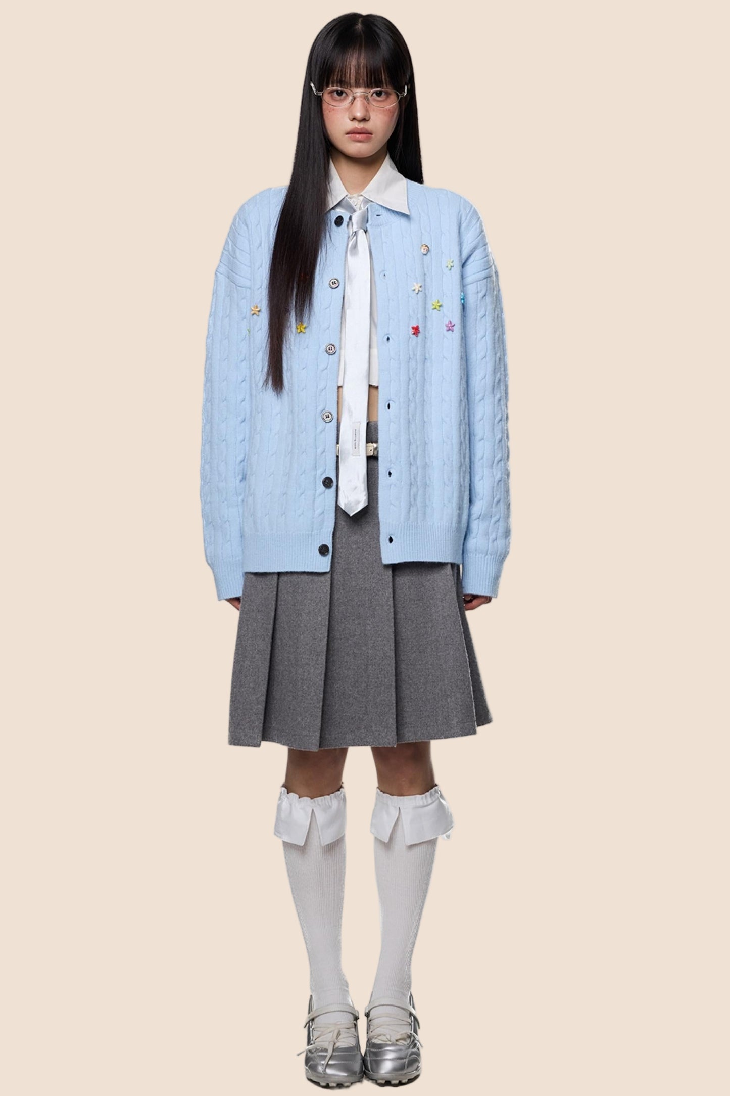 Studded Beaded Knit Cardigan