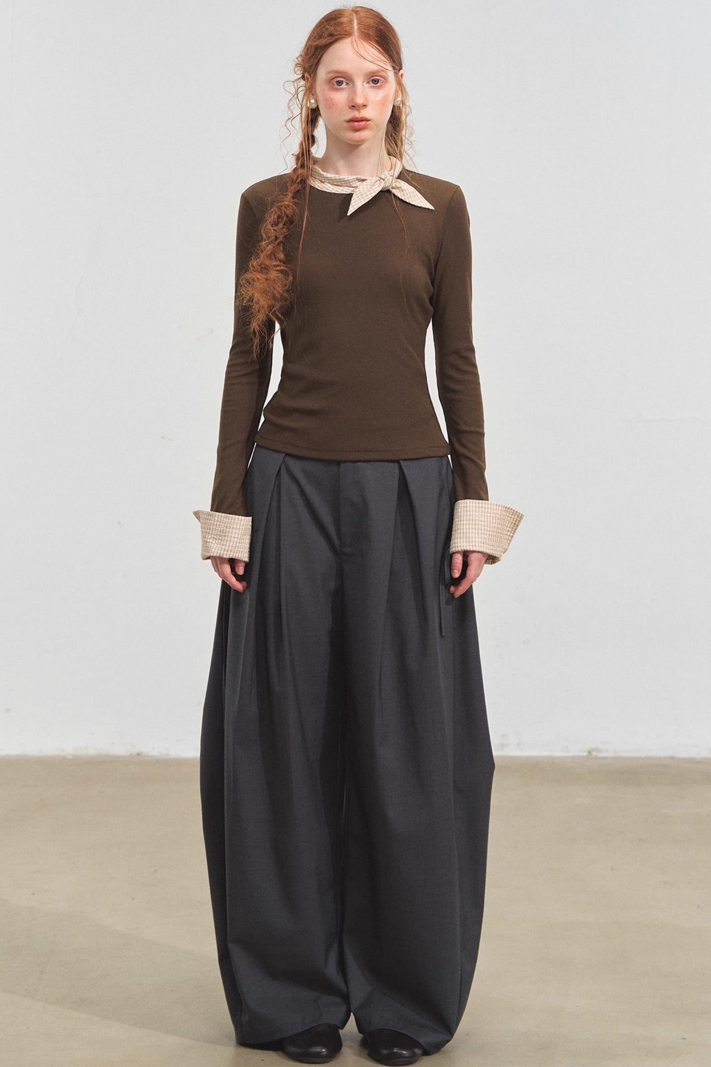 Bow Tie Slim Knit Top