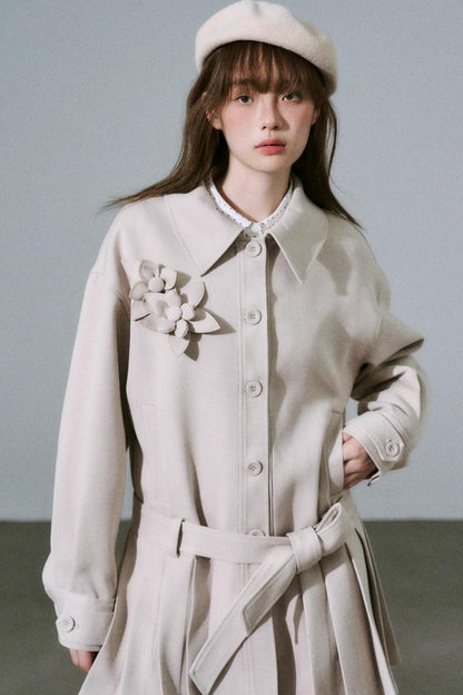 Forest Tencel Wool Trench Coat