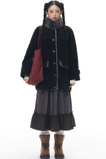 Patchwork Ruffled Umbrella Skirt