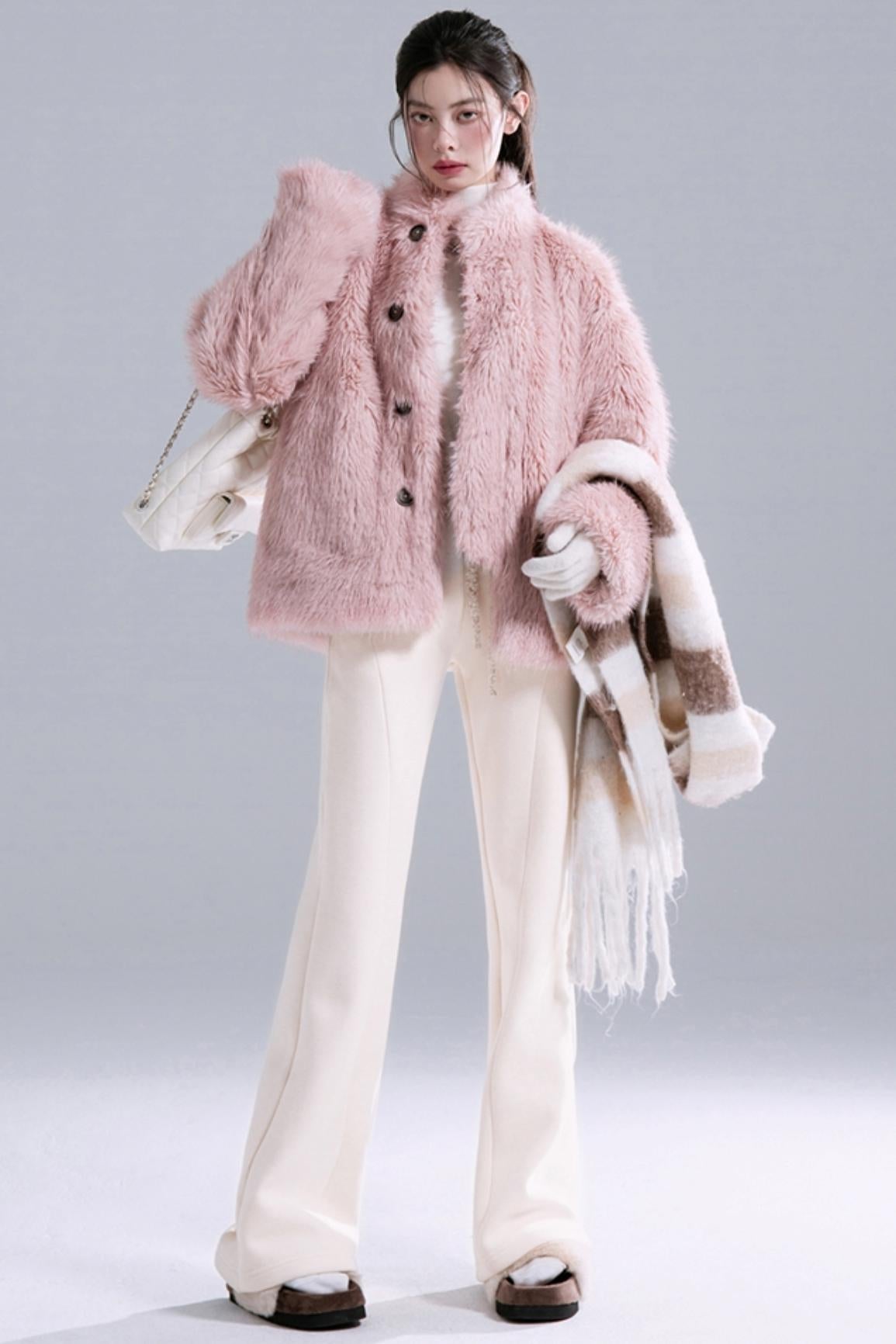 Frost Gray Reversible Fur Jacket