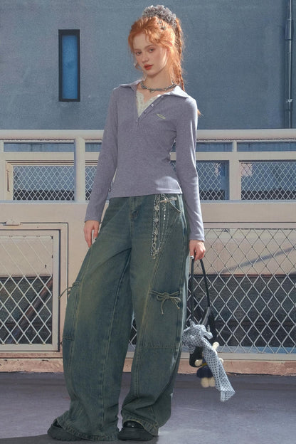 Denim Asymmetry Fit Pants