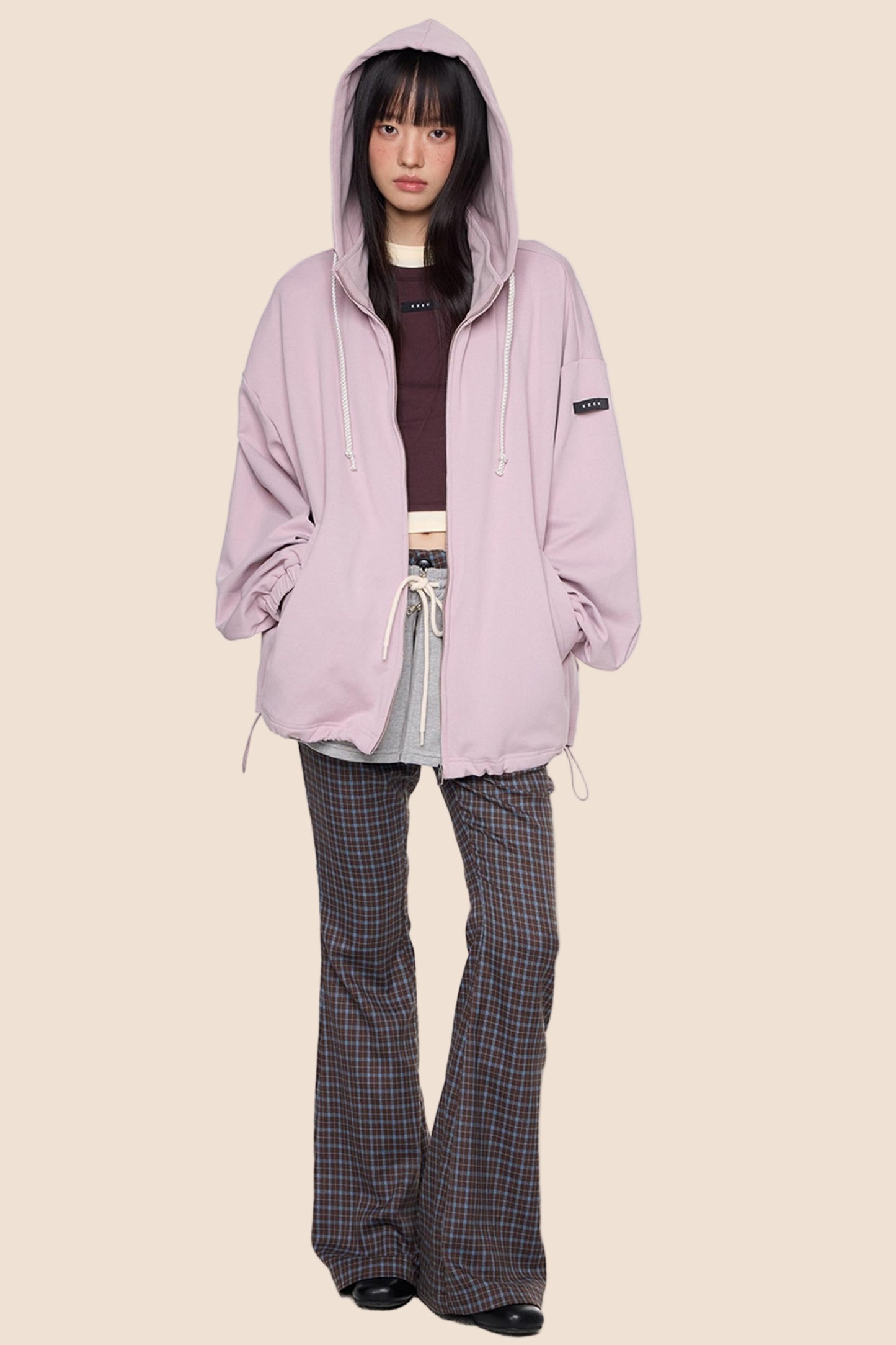 Vintage Drawstring Hoodie Jacket